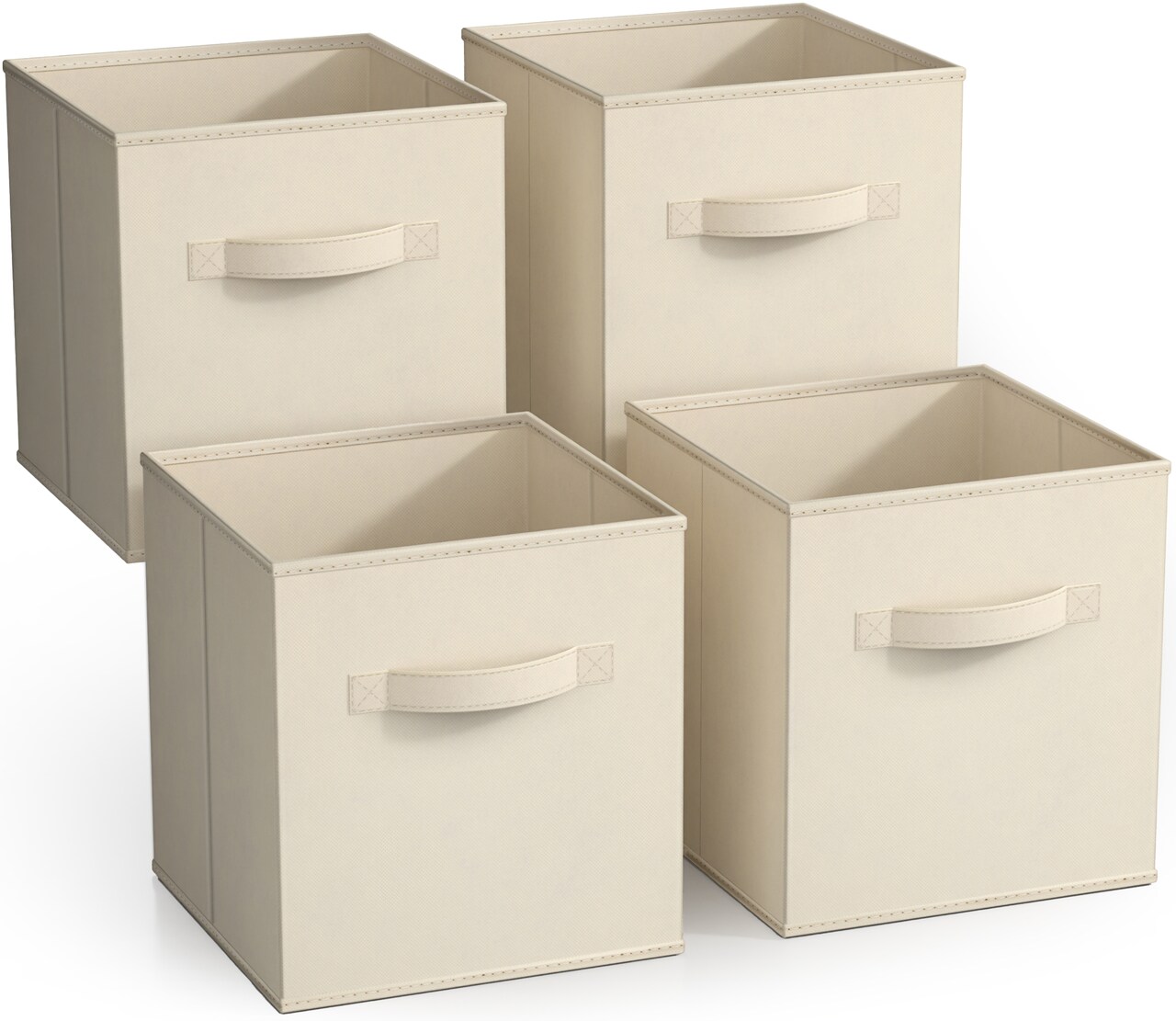 Sorbus 11 Inch 4 Pack Foldable Fabric Storage Cube Bins with Handles - for Organizing Pantry, Closet, Nursery, Playroom, and More